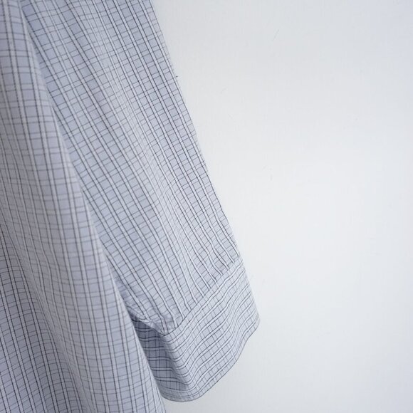 Dickies Blue White Checker Western Cowboy Snap Pearl Button Shirt XL - Picture 3 of 9